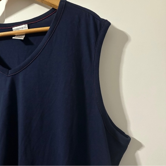 Vintage Fashion Bug Navy Blue Patriotic Sleeveless Dress Womens Plus Size 26/28W - Picture 5 of 16